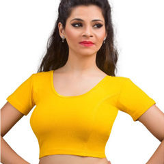 Yellow color Blouse in Lycra fabric with Thread work