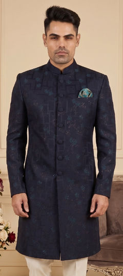 Blue color Kurta in Rayon fabric with Thread work
