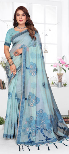 Green color Saree in Cotton fabric with Weaving work