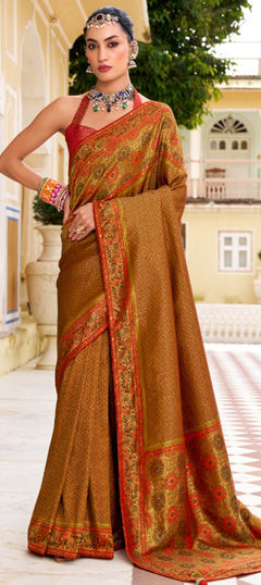 Multicolor color Saree in Tissue fabric with Weaving work