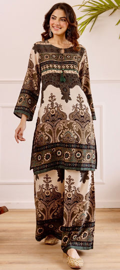 Multicolor color Salwar Kameez in Rayon fabric with Printed work