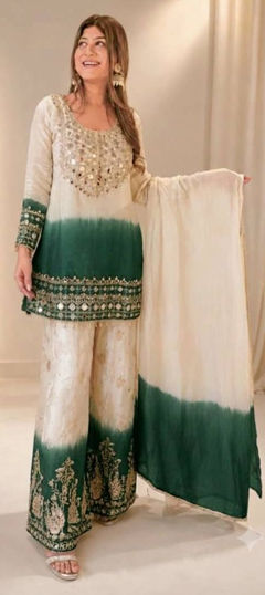 Multicolor color Salwar Kameez in Georgette fabric with Embroidered, Mirror work