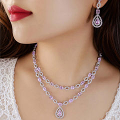 Gold Rodium Polish Gold color Pendant in Metal Alloy studded with CZ Diamond