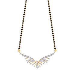 Gold Rodium Polish Black and Grey, Gold, Silver color Mangalsutra in Metal Alloy studded with CZ Diamond