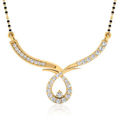 Gold Rodium Polish Gold color Mangalsutra in Metal Alloy studded with CZ Diamond