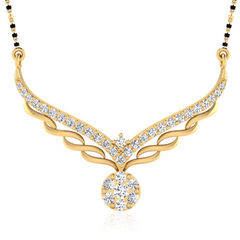 Gold Rodium Polish Gold color Mangalsutra in Metal Alloy studded with CZ Diamond