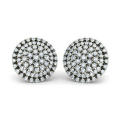 Silver Rodium Polish Silver color Earrings in Metal Alloy studded with CZ Diamond