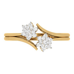 321950 Silver  color family Ring in Metal Alloy Metal with CZ Diamond stone  and Gold Rodium Polish work