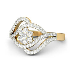 321955 Silver  color family Ring in Metal Alloy Metal with CZ Diamond stone  and Gold Rodium Polish work