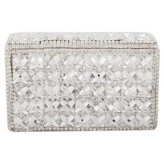 White and Off White color Clutches in Fancy Fabric fabric with Stone work : 330618