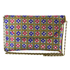 331270: Multicolor color Clutches in Fancy Fabric fabric with Sequence, Thread work