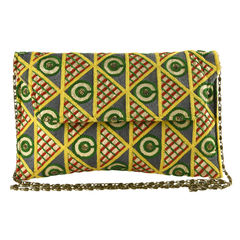 331272 Multicolor  color family Clutches in Fancy Fabric fabric with Machine Embroidery, Thread work .