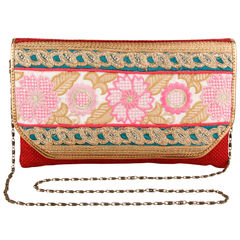 331428: Multicolor color Clutches in Jute fabric with Embroidered, Thread work