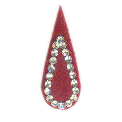 335018 Red and Maroon color family bindi in  fabric with  work.