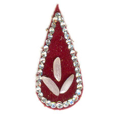 335024 Red and Maroon color family bindi in  fabric with  work.