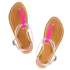 Beige and Brown, White and Off White color Women Shoes in Faux Leather fabric with Thread work