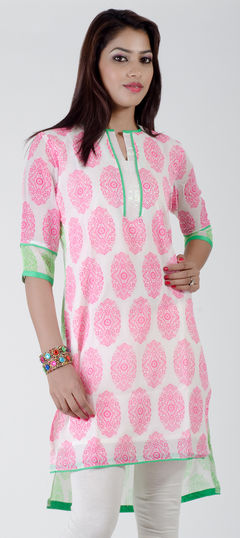 White and Off White color Kurti in Georgette fabric with Printed work