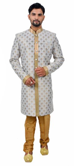 Multicolor color IndoWestern Dress in Brocade fabric with Thread work