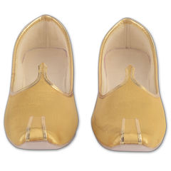 600035 Gold  color family mojari in Velvet fabric with Self work .