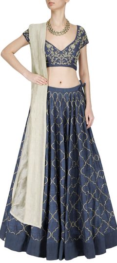 765951 Blue  color family Brides maid Lehenga, Mehendi & Sangeet Lehenga in Art Silk fabric with Thread work .