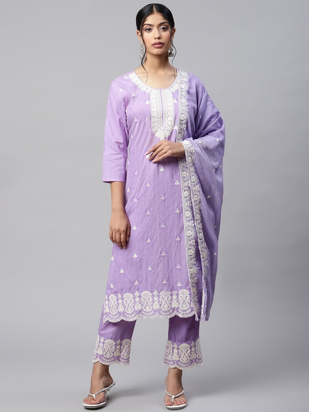 Festive, Party Wear Purple and Violet color Cotton fabric Salwar