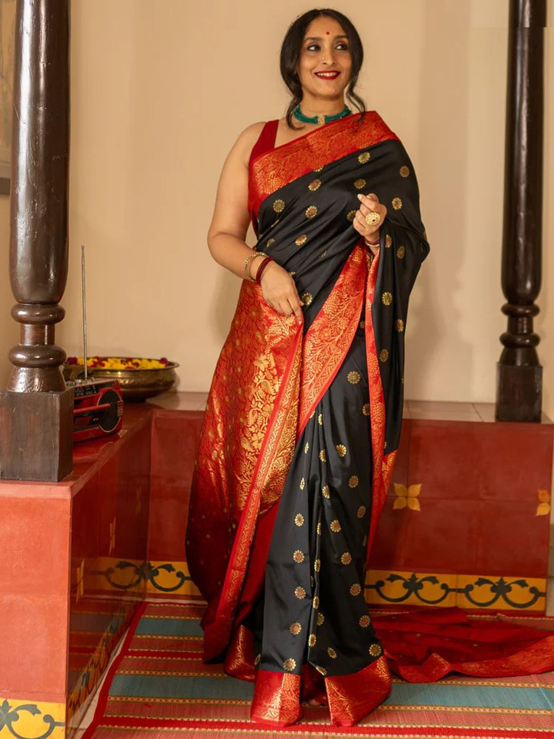 Flamboyant Grey Linen Fabric Party Wear Weaving Saree