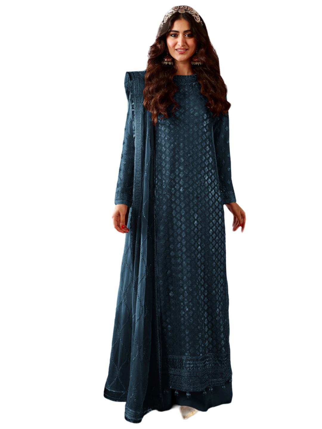 Luxurious Red Two Tone Georgette Party Wear Salwar Suit