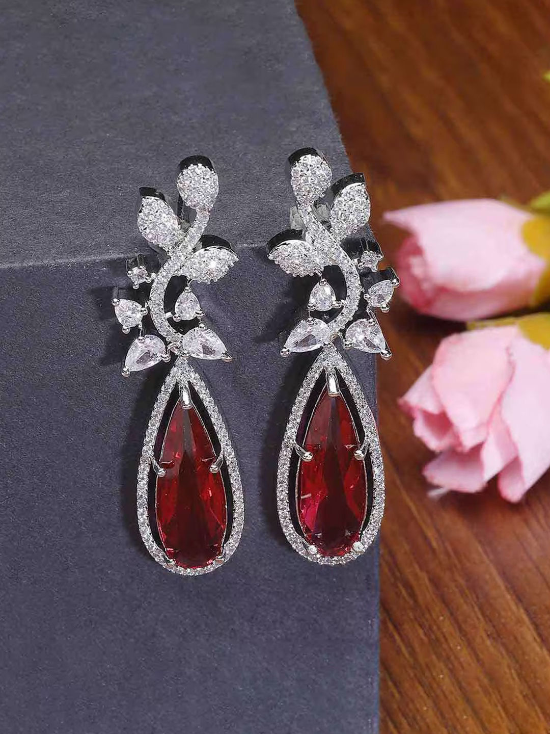 Maroon Metallic Earrings Maroon Metallic Earrings