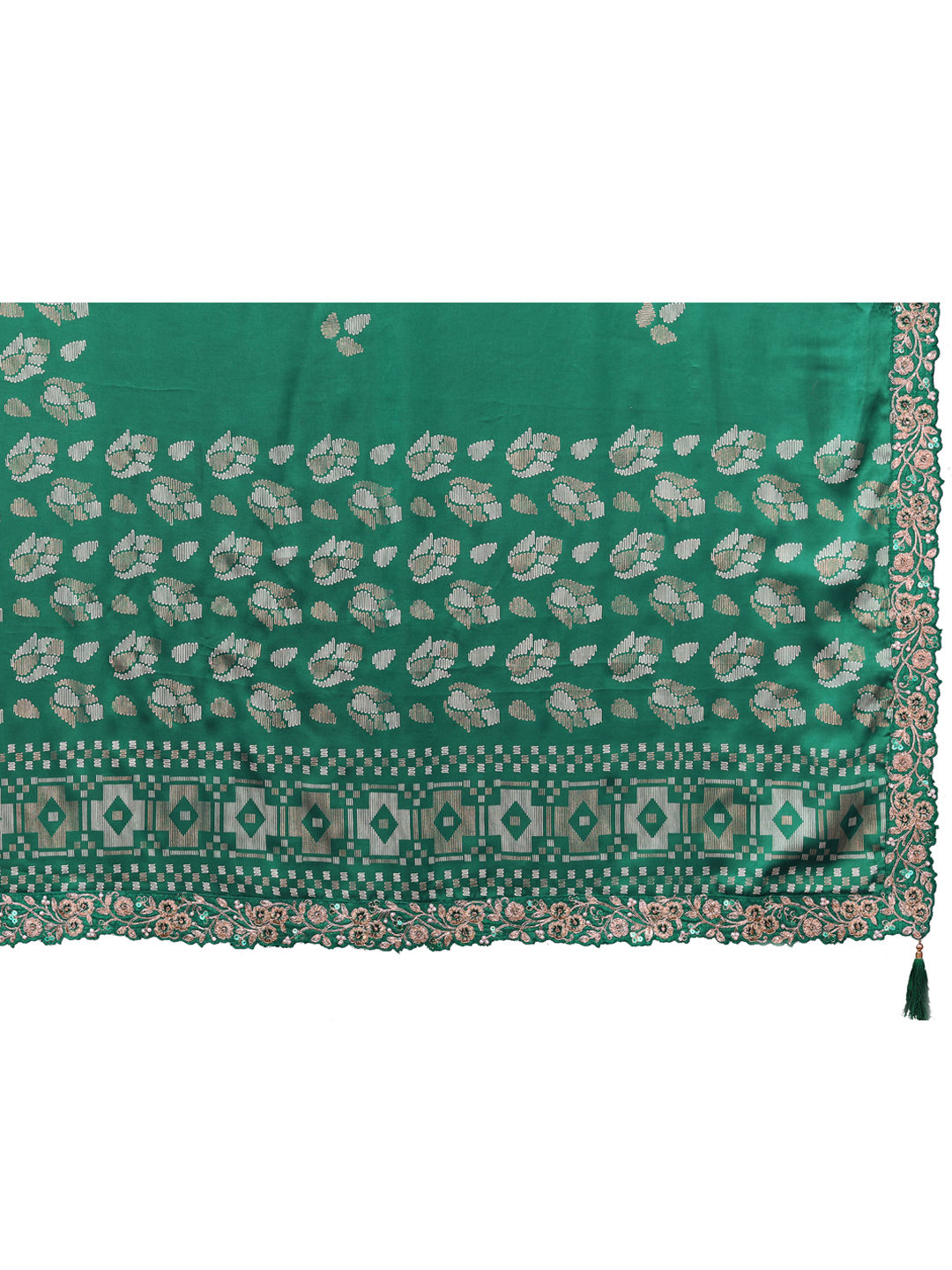 Festive Reception Traditional Wedding Green Color Silk Fabric Saree