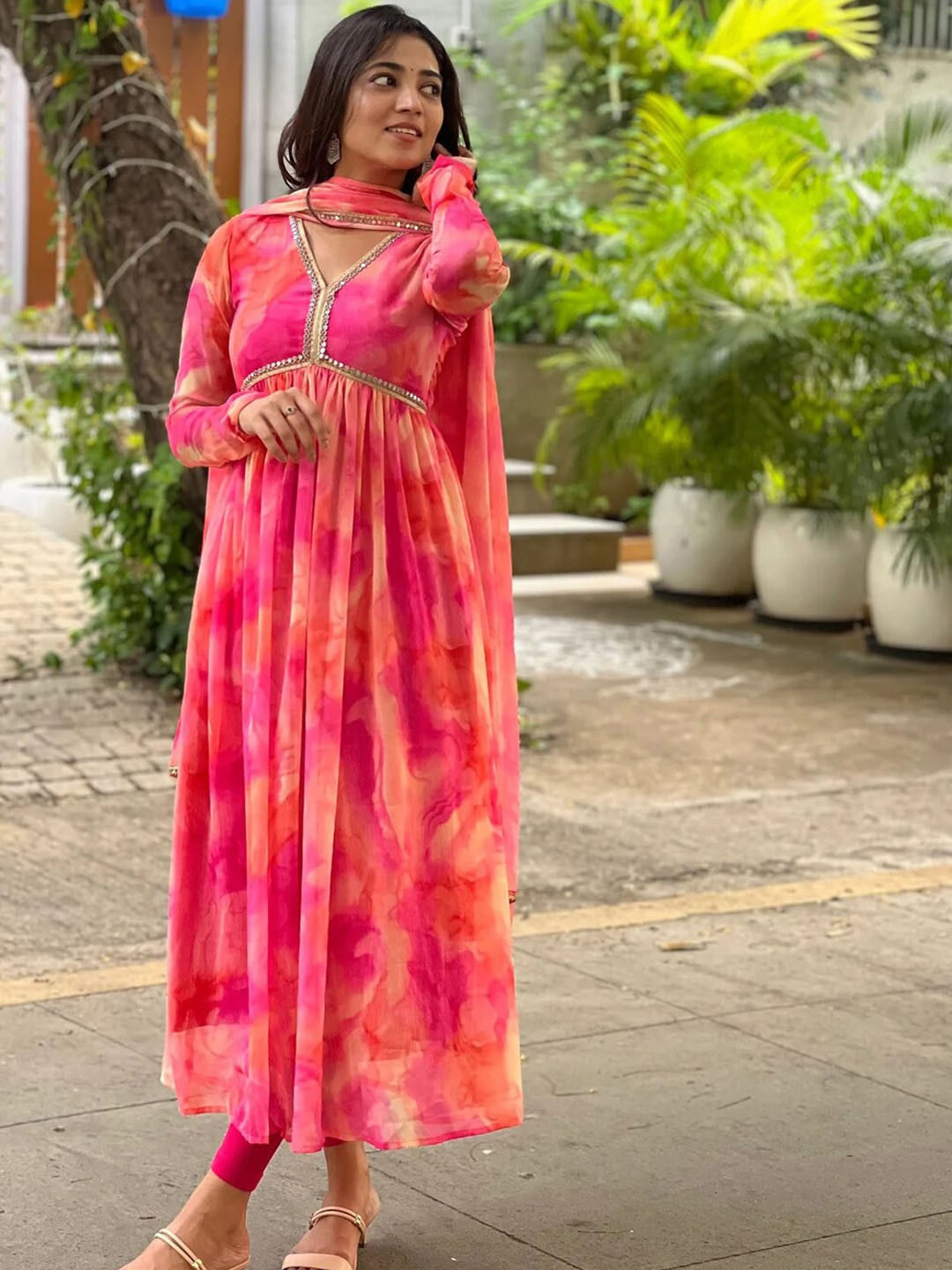 Areej Pink Embellished Party Wear Gown for Women main image 1