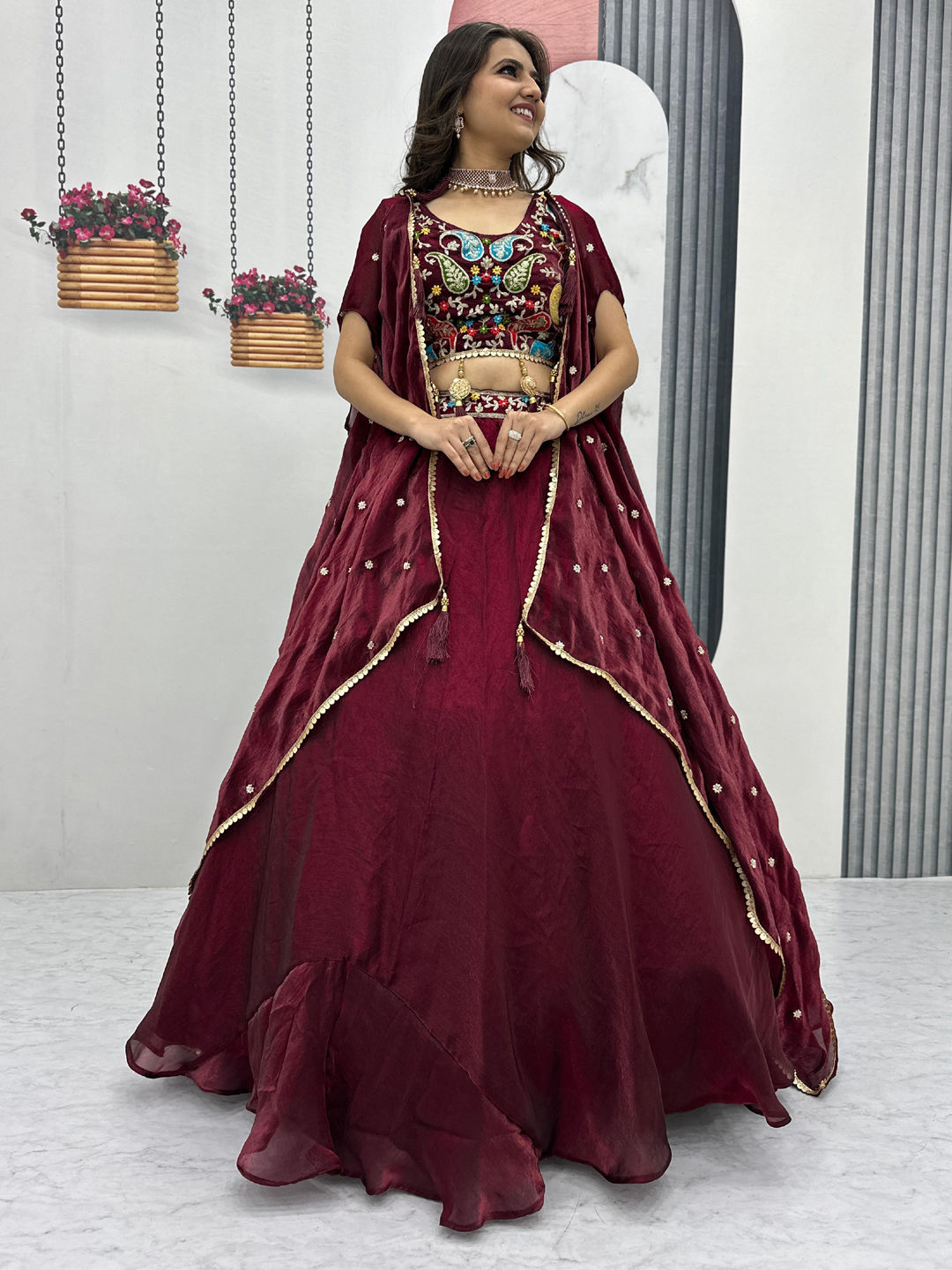 velvet-lehenga