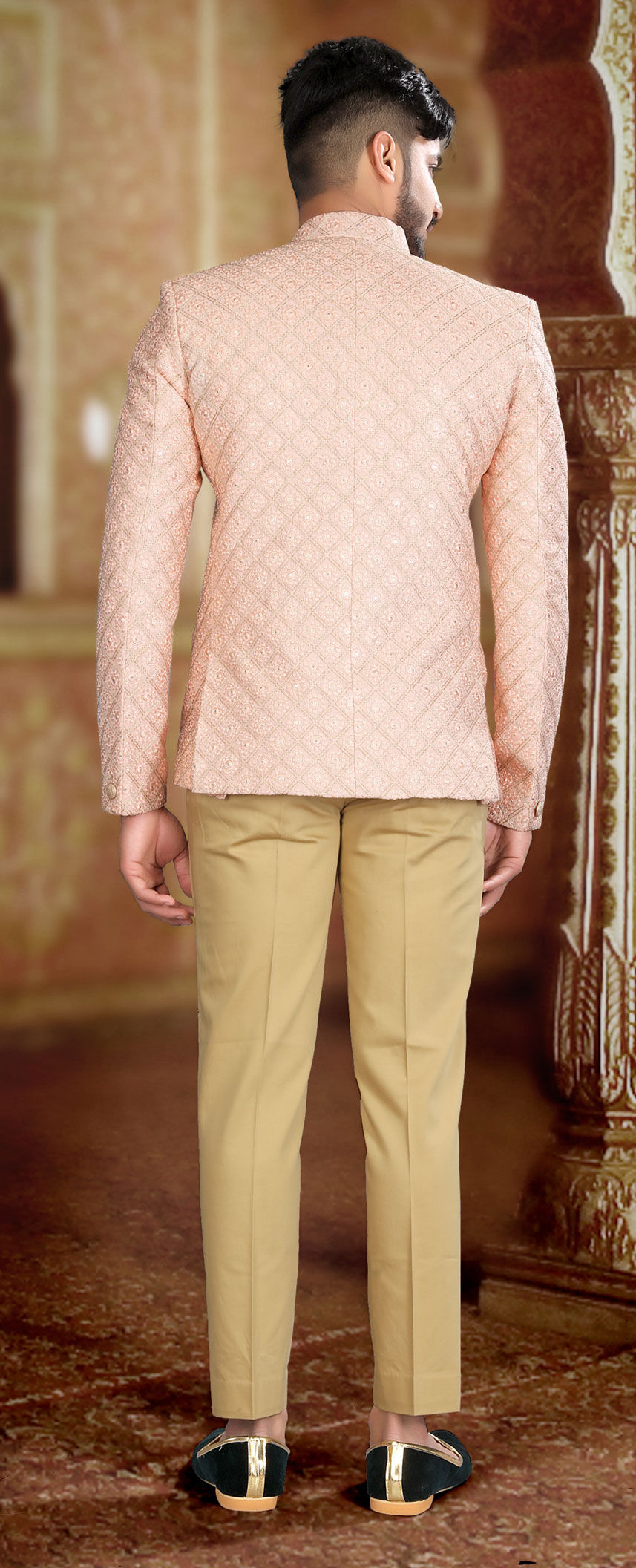 Golden Jodhpuri  Art work Silk Pant