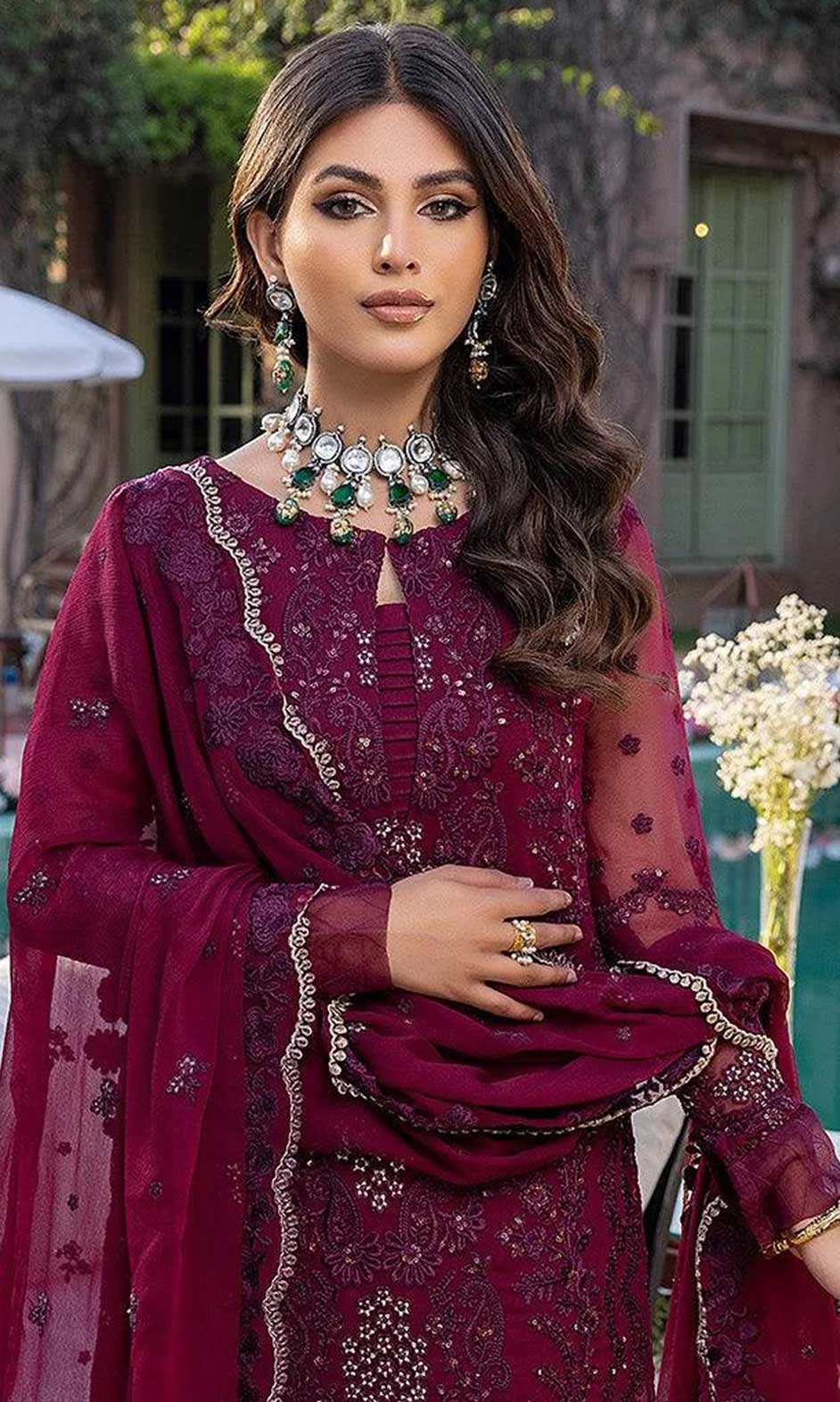 Festlicher Violetter Salwar Kameez mit Dupatta main image 1