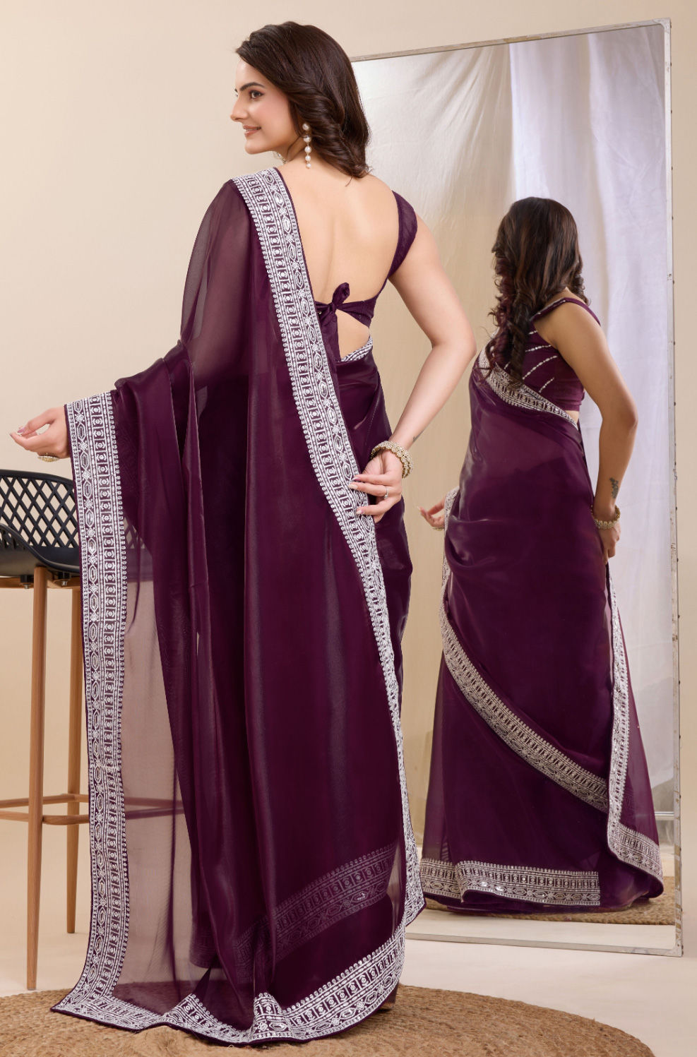Cotton Silk Saree - Violet