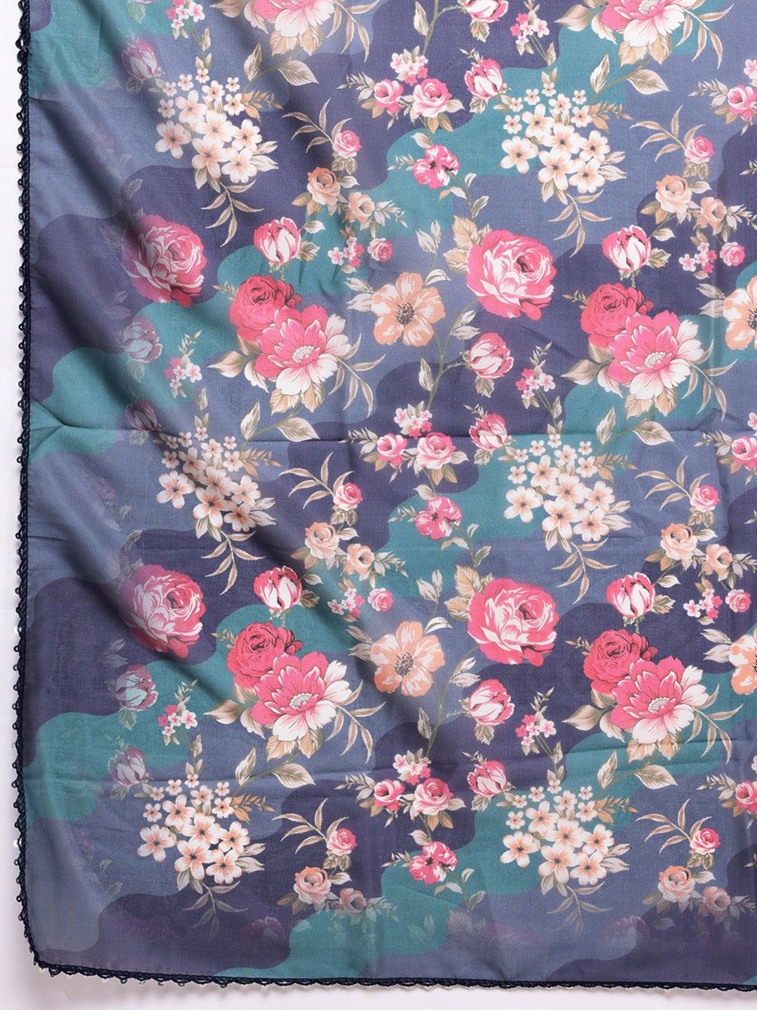 Blue & Pink Muslin Festive Style Salwar Suit