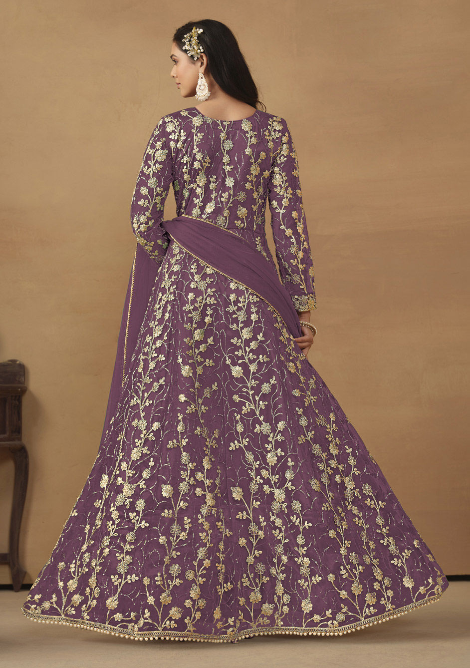 Festive Party Alluring Purple Embroidered Trendy Salwar Kameez