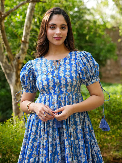 Blue Rayon designer dress