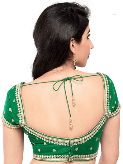 15347: Green color family Blouse.