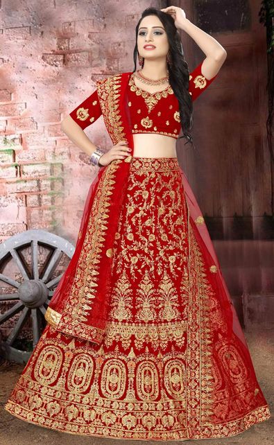 Buy Red Heavy Embroidered Designer Bridal Lehenga Choli | Bridal Lehenga  Choli