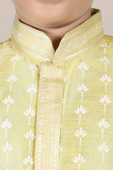 Shop Teen Boys Yellow Art Silk Kurta Set Party Wear Online at Best Price