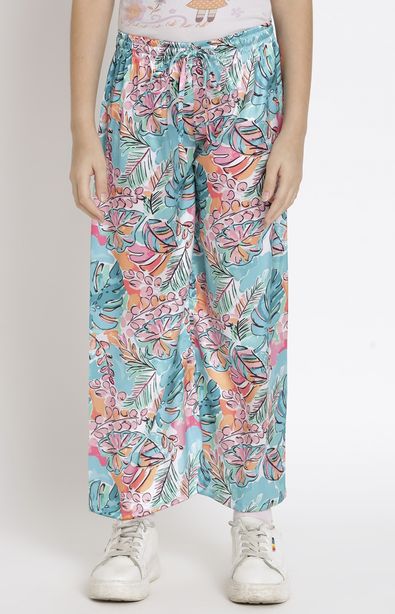 Girls Multi Color Viscose Printed Co-ords Set main image 1