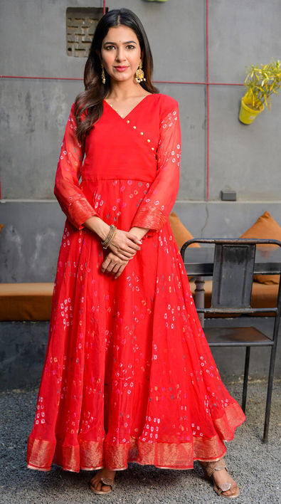 TANRAJ SINGH Women Gown Red Dress - Buy TANRAJ SINGH Women Gown Red Dress  Online at Best Prices in India | Flipkart.com