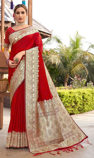 Cream Red Plain Gala Border Polycotton Cotfeel Saree For Factory Uniform  Sarees at Rs 1300 | Uniform Saree in Bengaluru | ID: 22726933788