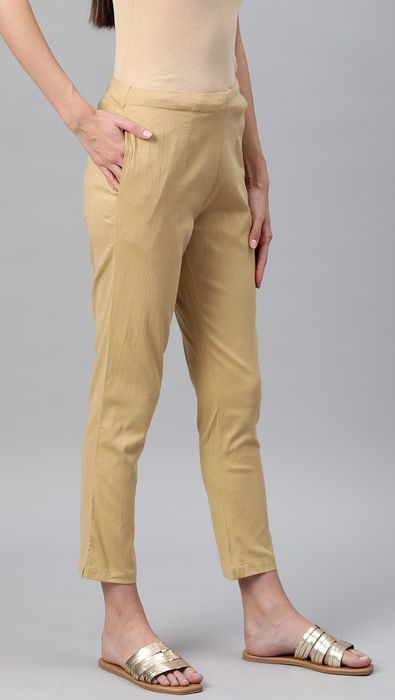 Summer Gold color Lycra fabric Jeggings : 1887418