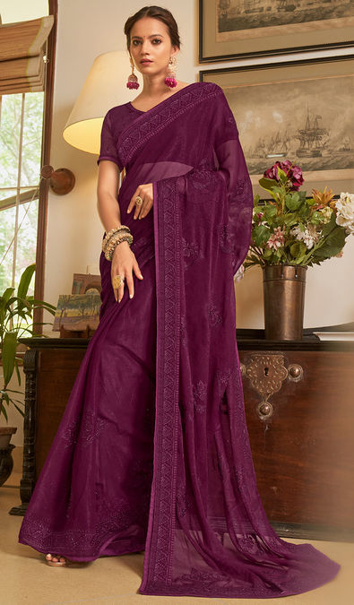 Beautiful Purple Soft Banarasi Silk Saree With Pleasant Blouse Piece –  LajreeDesigner