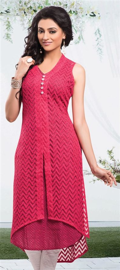 Ethnic Wear Shreeja Rayon Embroidered Kurti With Net Jacket & Plazzo at Rs  540/piece in Jaipur