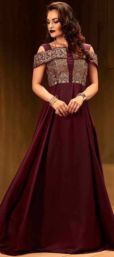 Wine Evening Gown
