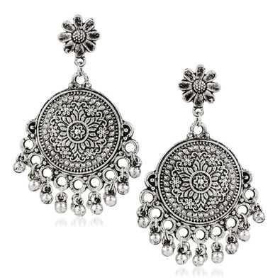 Flipkart.com - Buy Kaartisha Studio Black Oxidised Light Weight Jhumka  Alloy Jhumki Earring Online at Best Prices in India