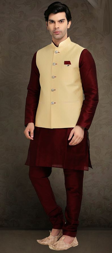 Buy Merlot Red Jacquard Kurta Set Online in India @Manyavar - Kurta Pajama  for Men