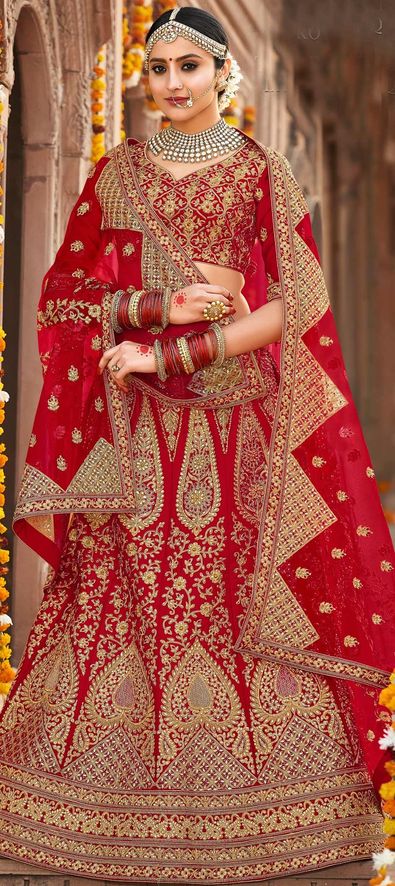 Buy Maroon Bridal Lehenga For Women Online